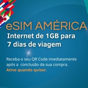 eSIM América Internet de 1GB para 7 dias de viagem