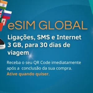 eSIM Global Ligações, SMS e Internet 3 GB