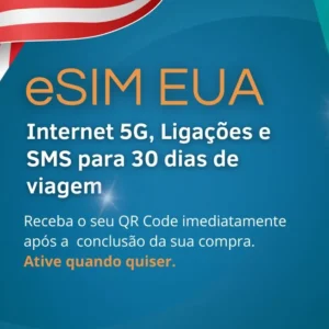 eSIM EUA 5 GB Ligações e SMS