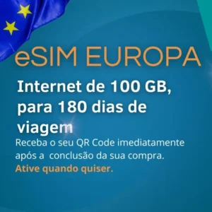 eSIM Europa 100 GB para 180 dias