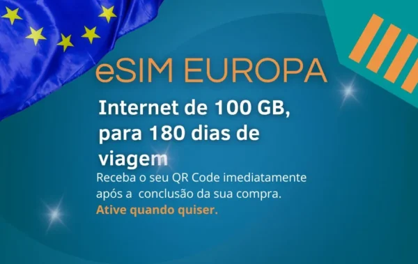 eSIM Europa 100 GB para 180 dias