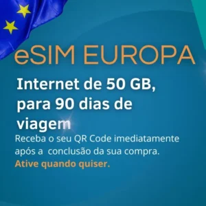 eSIM Europa 50 GB para 90 dias